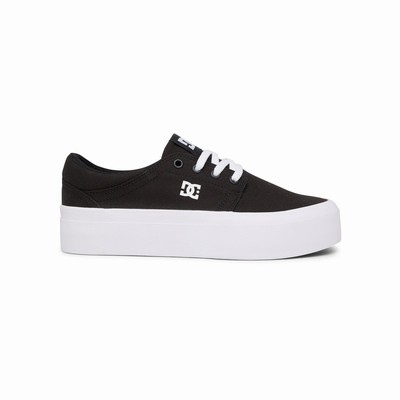 DC Trase Flatform Women's Black/White Sneakers Australia PIH-285